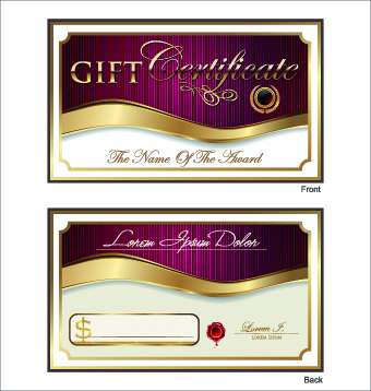 Golden style gift certificate design vector 03