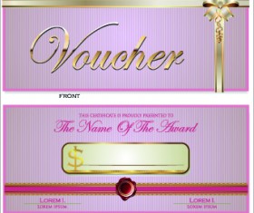 Golden style gift certificate design vector 05