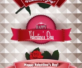Happy Valentine Day ribbon banner creative vector