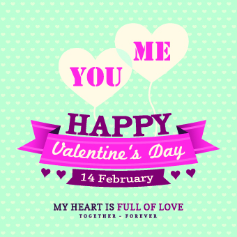 Happy Valentines Day Background Vintage Style Vector 01