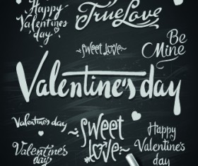 Happy Valentines Day text elements vector 02