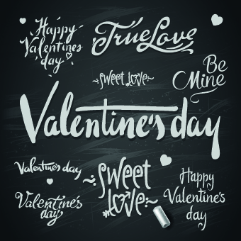 Happy Valentines Day text elements vector 02