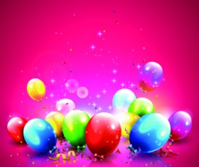 Happy birthday colored balloon creative background 01