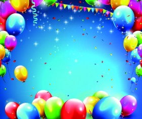 Happy birthday colored balloon creative background 02
