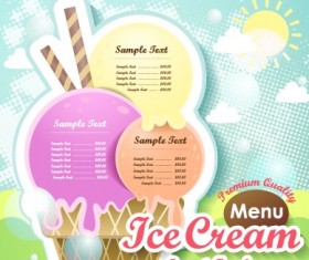 Ice cream sweet food menu design vector