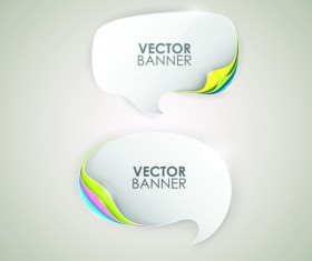 Shiny paper labels vector material set 01