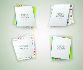 Shiny paper labels vector material set 02