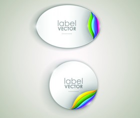 Shiny paper labels vector material set 03