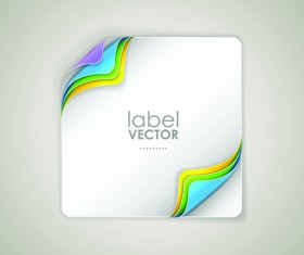 Shiny paper labels vector material set 04