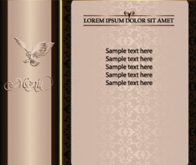 Golden frame menu cover design vector 01