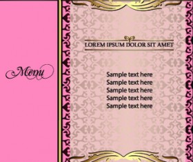 Golden frame menu cover design vector 02
