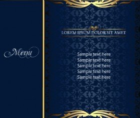 Golden frame menu cover design vector 03