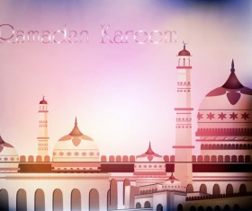 Mosque landscapes design vector set 02