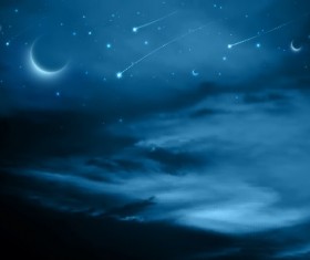 Night sky with meteor vector background