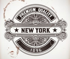 Old vintage labels vector set 03