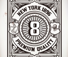 Old vintage labels vector set 04