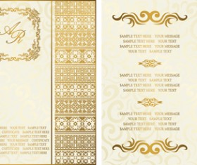 Ornate golden invitations design 02