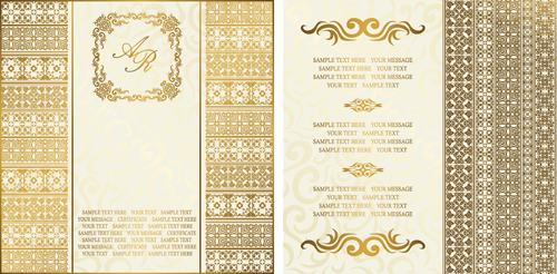 Ornate golden invitations design 02