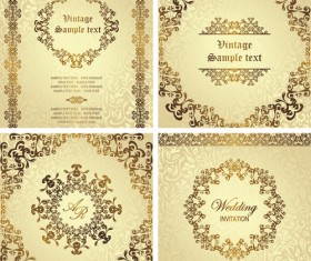 Ornate golden invitations design 03