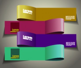 Creative origami paper banner design vector set 01