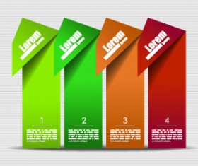 Creative origami paper banner design vector set 03