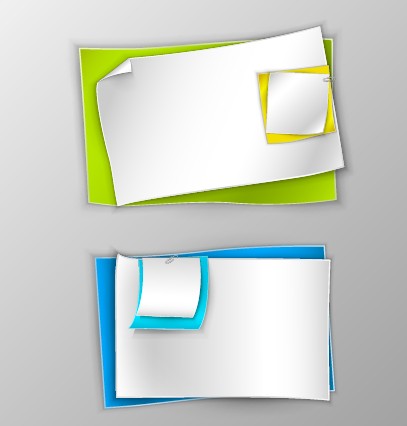 Creative origami paper banner design vector set 09