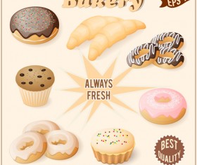 Realistic bakery with cake vector graphic