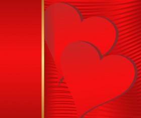 Red background and red heart vector