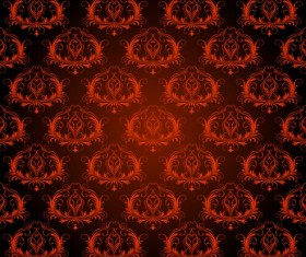 Red floral ornaments seamless vector