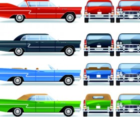 Retro car vector material