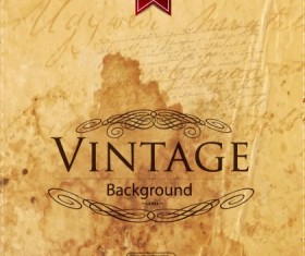 Retro parchment grunge background vector 02