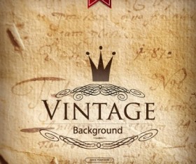 Retro parchment grunge background vector 03