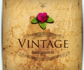 Retro parchment grunge background vector 04