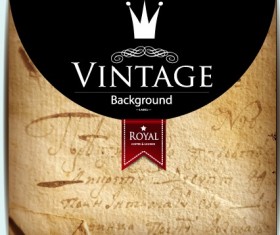 Retro parchment grunge background vector 05