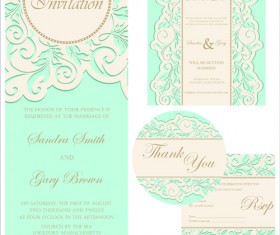 Retro wedding invitation cards design 01