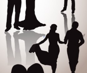 Romantic lovers silhouettes design vector