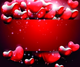 Shiny heart with red background vector graphic
