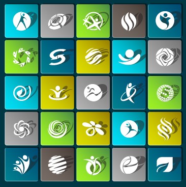 Sports paper icons vector set 01