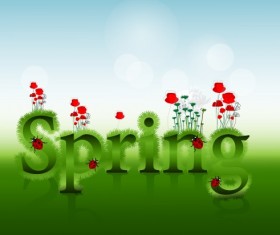 Shiny spring elements vector background graphic 01