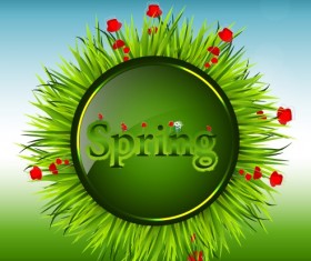 Shiny spring elements vector background graphic 03