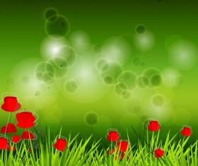 Shiny spring elements vector background graphic 04