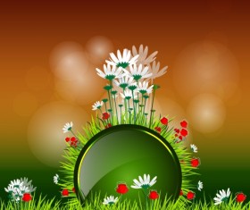 Shiny spring elements vector background graphic 05
