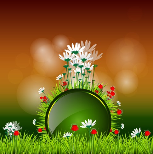 Shiny spring elements vector background graphic 05