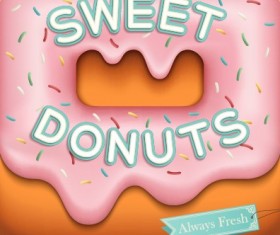 Sweet donuts design elements vector