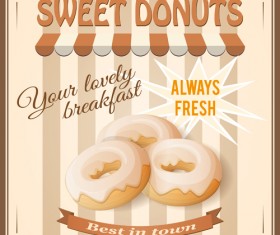Sweet donuts poster vintage style design
