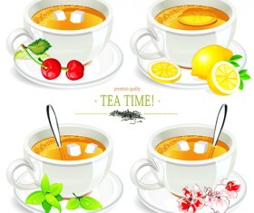 Creative tea design elements vector set 01