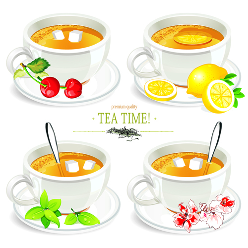 Creative tea design elements vector set 01