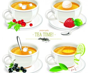 Creative tea design elements vector set 02