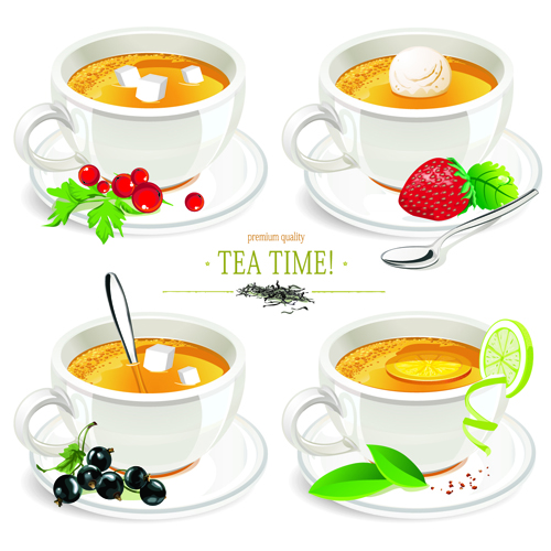 Creative tea design elements vector set 02