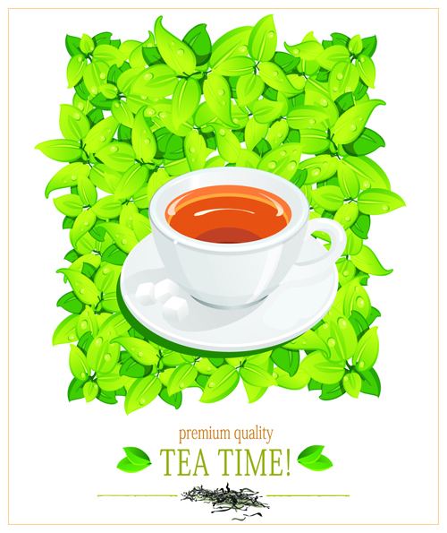 Creative tea design elements vector set 04